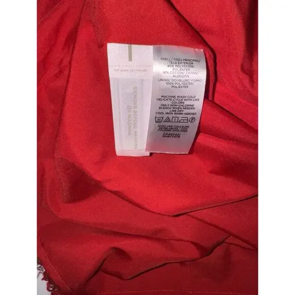 Ann Taylor Plaid Fringe Tweed Skirt Classic Red 578511 Sz 4 Top Of Knee NWOT - Picture 10 of 16